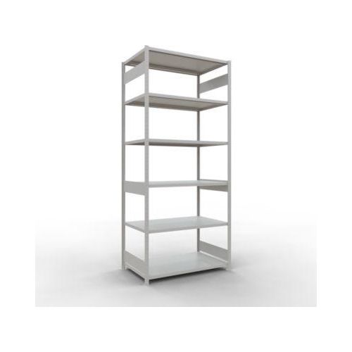 4004514295255 - Schulte MULTIplus250 Steckregal Grundregal 7 Fachböden bis 250 kg je Fachboden werkzeuglos montierbar B 1300 x T 800 x H 3000 lichtgrau