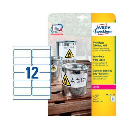 4004182047767 - L4776-20 Folien-Etiketten 991 x 423 mm Polyester-Folie Weiß 240 St Permanent haftend Farblaserdrucker Laserdrucker Farbkopierer Kopierer 4004182047767 - L4776-20 Folien-Etiketten 991 x 423 mm Polyester-Folie Weiß 240 St Permanent haftend Farblaserdrucker Laserdrucker Farbkopierer Kopierer