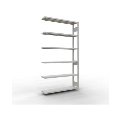4004514294371 - Schulte Lagertechnik Fachbodenregal-Stecksystem MULTIplus 250 Anbauregal Längenriegel 2500x1300x300 mm 6 Böden lichtgrau