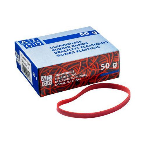 4007735007492 - Gummibänder 749 5 x 100mm rot 50g Ø ca 62mm 4007735007492 Alco
