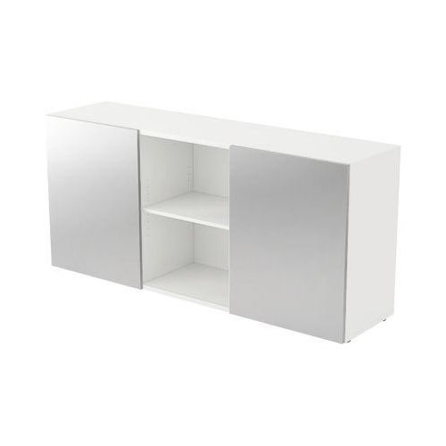 4032062142714 - Schiebetürenschrank Spanplatte 1 Fachboden 1600 x 420 x 748 mm Silber Weiß
