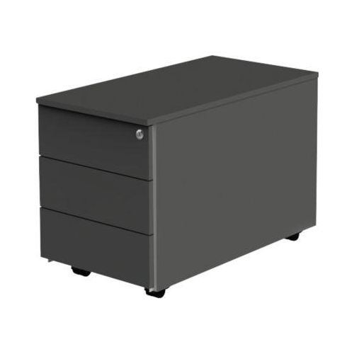 4044917425101 - Rollcontainer Marino 3 Schübe Materialschale abschließbar B 420 x T 800 x H 540 mm Holz anthrazit 4044917425101 - Rollcontainer Marino 3 Schübe Materialschale abschließbar B 420 x T 800 x H 540 mm Holz anthrazit