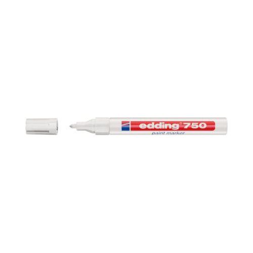 4004764018642 - edding 750 Permanent Lackmarker Weiß Mittel Rundspitze 2 - 4 mm Wasserbeständig