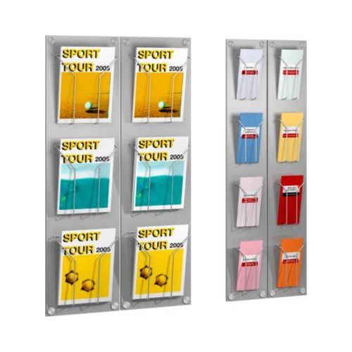 4044917393202 - 0 Wandprospekthalter Wandprospekthalter DIN lang 1 3 DIN A4 4-Fach  alu