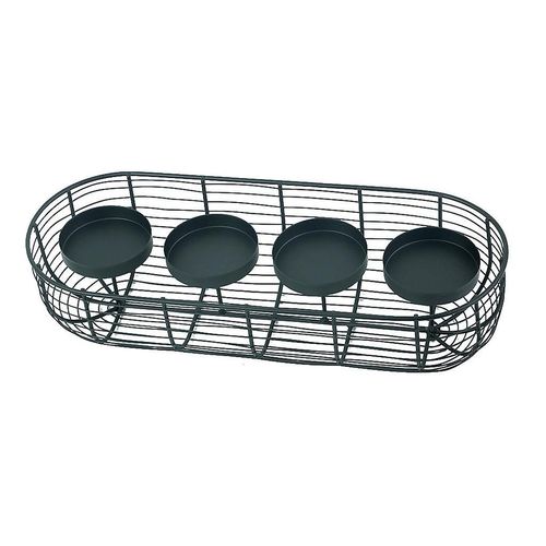 9010585967569 - X-Mas Adventskerzenhalter  Schwarz  Metall  11x55x30 cm  Dekoration Weihnachtsdekoration