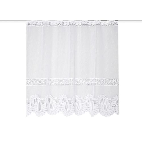 4056751540193 - Gardine HOME WOHNIDEEN LEONORA weiß B150cm H30cm Wirkware Polyester Gardinen Kurzstore Jacquard