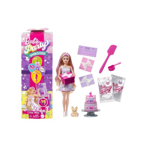 0194735296538 - JFG70 - Barbie - Party Unboxed - Puppe und Accessoires Haustier Geburtstag Serie