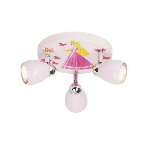 4004353190421 - Lampe Princess led Spotrondell 3flg ros3x LED-PAR51 GU10 3W LED-Reflektorlampen inklusive (250lm 3000K) Köpfe schwenkbar - rosa - Brilliant