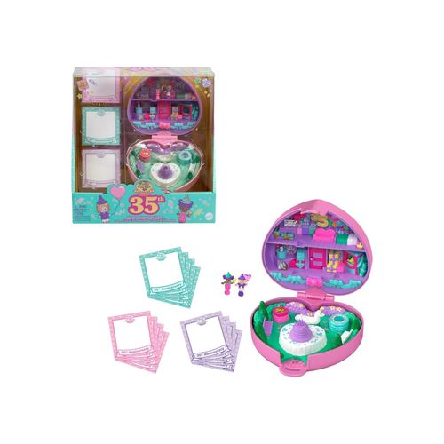 0194735217663 - HWP20 - Polly Pocket - 35 Jahre Jubiläum – Partytime Stamper Compact Remake (1992) – Sammleredition mit Spielset 2 Figuren uvm