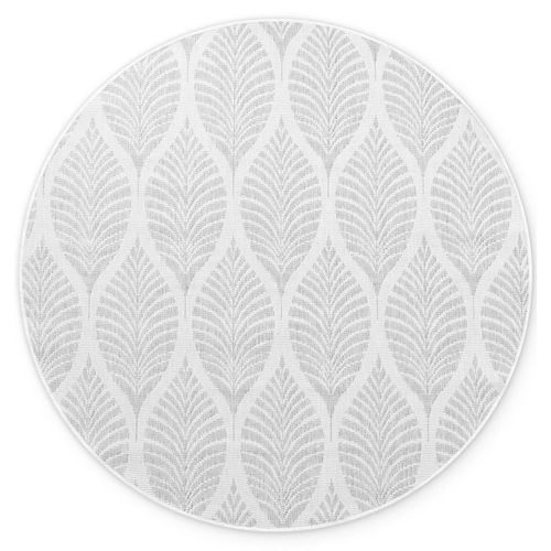 4255636649536 - NYVI Teppich Duet - Wetterfest UV-beständig Für Innen und Außen GrößeØ 160 cm FarbeWeiß Grau Liora