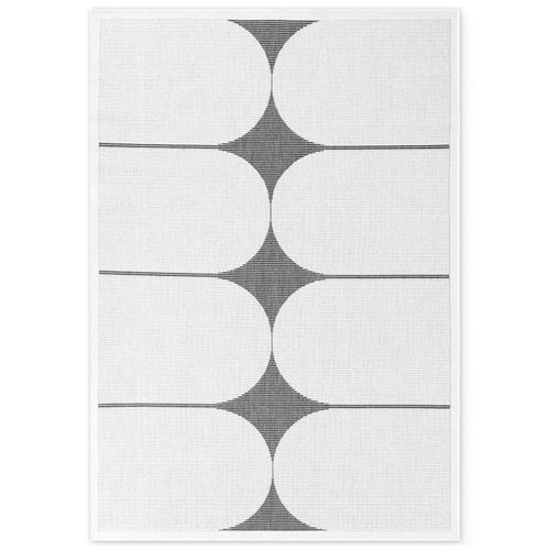 4255636649277 - NYVI Teppich Duet - Wetterfest UV-beständig Für Innen und Außen Größe120x170 cm FarbeSchwarz Weiß Gebogen