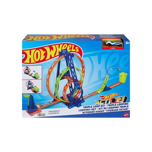 0194735134588 - HMX38 - Hot Wheels - Tripple Looping-Set inkl 1 Fahrzeug