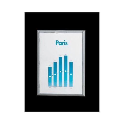 3660141880038 - Paperflow Info-Display Rahmen aus Polystyrol aluminiumfarben HxBxT 322 x 237 x 23 mm DIN A4 VE 4 Stück