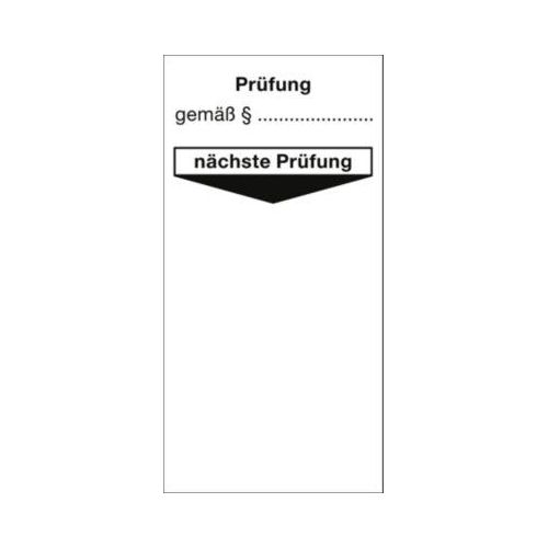 4060081000357 - moedel Grundplakette Prüfung gemäß § nächste Prüfung Folie 40x80 mm 10 Stück Bogen