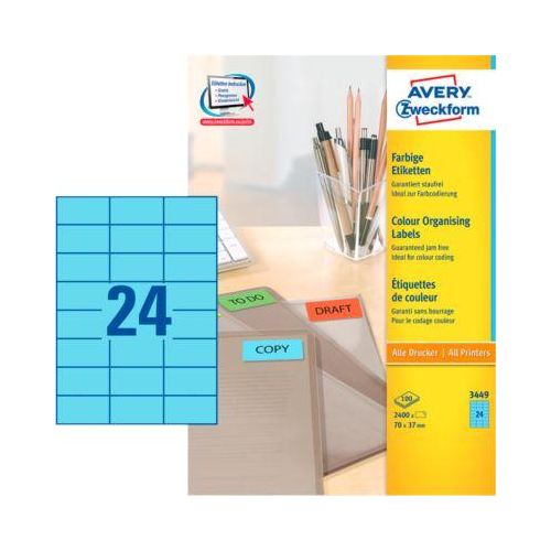 4004182034491 - 3449 Universal-Etiketten 70 x 37 mm Papier Blau 2400 St Permanent haftend Tintenstrahldrucker Laserdrucker Farblaserdrucker Kopierer 4004182034491 - 3449 Universal-Etiketten 70 x 37 mm Papier Blau 2400 St Permanent haftend Tintenstrahldrucker Laserdrucker Farblaserdrucker Kopierer