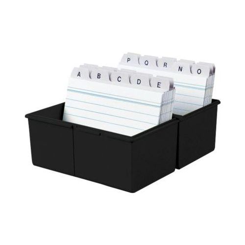 4012473977136 - - Karteikasten 121 x 101 x 74 cm (b x h x t) din A7 quer 300 Karten Polystyrol schwarz