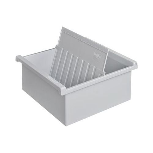 4012473957015 - - Karteitrog 128 x 66 x 346 cm (b x h x t) din A7 quer 1300 Karten Polystyrol lichtgrau 2 Stützplatten