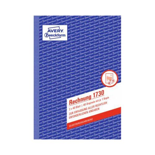 4004182017302 - Rechnung 1730 Format A5 1 Buch mit 2 x 40 Blatt FSC®-Papier weiß gelb