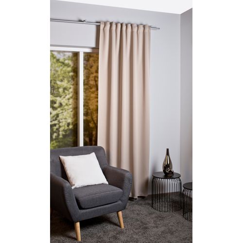 4056751360685 - Verdunkelungsvorhang HOME BASICS BLACKY beige B140cm H145cm Polyester Gardinen Verdunklungsschal Multifunktionsband Uni