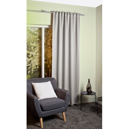4056751360739 - Verdunkelungsvorhang HOME BASICS BLACKY grau B140cm H225cm Polyester Gardinen Verdunklungsschal Multifunktionsband Uni