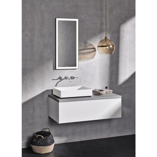 4024718630584 - LED-Spiegel SPFR375S1 rechteckig b 375mm h 800mm t 40mm dimmbar 6740001 Farbe Schwarz Matt - 6740001899 - Alape