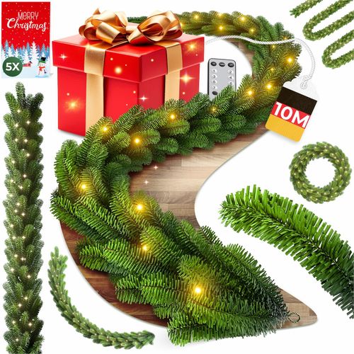 4255598359894 - KESSER® Weihnachtsgirlande mit LED – 5 m oder 10 m 100–200 LEDs IP44 naturgrün mit Schnee-Effekt je nach Modell für Outdoor & Indoor mit Fernbedienung & Weihnachtsdeko je nach Variante 4255598359894 - KESSER® Weihnachtsgirlande mit LED – 5 m oder 10 m 100–200 LEDs IP44 naturgrün mit Schnee-Effekt je nach Modell für Outdoor & Indoor mit Fernbedienung & Weihnachtsdeko je nach Variante