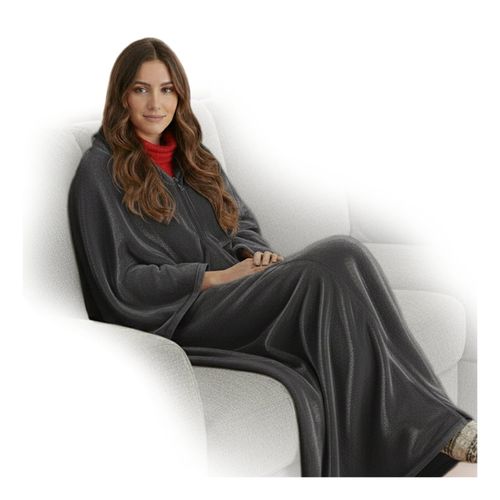 4255636669978 - NYVI Ärmeldecke NYVICozy - Kuscheldecke mit Ärmeln - TV Blanket mit Reißverschluss für Erwachsene & Kinder - TV Decke mit Ärmeln FarbeAnthrazit