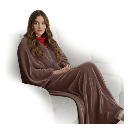 4255636670004 - NYVI Ärmeldecke NYVICozy - Kuscheldecke mit Ärmeln - TV Blanket mit Reißverschluss für Erwachsene & Kinder - TV Decke mit Ärmeln FarbeTaupe