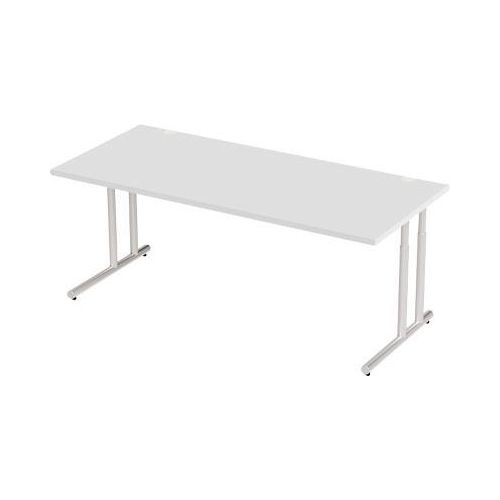 4250510823101 - Select Schreibtisch COMBITEC Rechteck C-Fuß B 2000 x T 1000 x H 677-817 mm lichtgrau weißaluminium