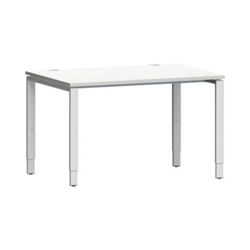 4250510843161 - Genius Schreibtisch Modena Flex Rechteck 4-Fuß Rechteckrohr B 1200 x T 800 x H 650-850 mm lichtgrau weißaluminium