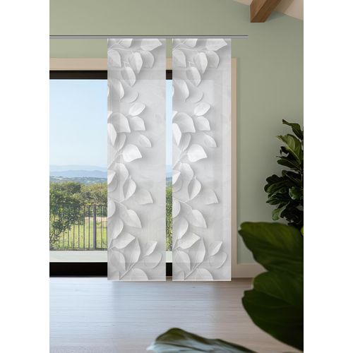 4056751541947 - Schiebegardine VISION S RIXA grau B60cm H260cm Polyester Gardinen SchiebevorhangBambusoptikDigitaldruckSET