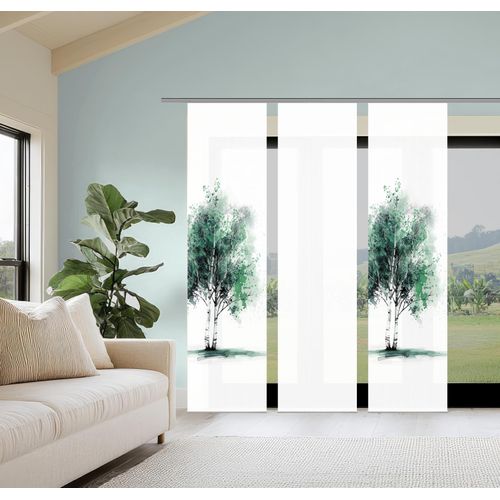 4056751542425 - Schiebegardine HOME WOHNIDEEN TREE grün B60cm H245cm Polyester Gardinen Schiebewand Seidenoptik SET Digitaldruck 4056751542425 - Schiebegardine HOME WOHNIDEEN TREE grün B60cm H245cm Polyester Gardinen Schiebewand Seidenoptik SET Digitaldruck