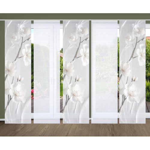 4056751515597 - Schiebegardine HOME IN GREEN LAIRA Gr 1 beige (naturfarben) B60cm H245cm Polyester Gardinen SET DIGITALDRUCKBAMBUSOPTIK RECYCELT