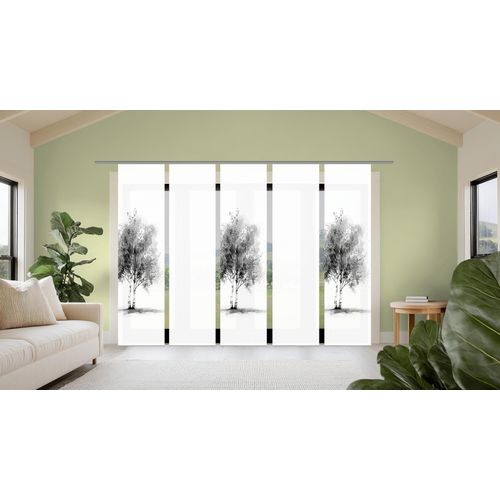 4056751542159 - Schiebegardine HOME WOHNIDEEN TREE grau B60cm H245cm Polyester Gardinen Schiebewand Seidenoptik SET Digitaldruck 4056751542159 - Schiebegardine HOME WOHNIDEEN TREE grau B60cm H245cm Polyester Gardinen Schiebewand Seidenoptik SET Digitaldruck