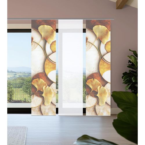 4056751541152 - Schiebegardine HOME IN GREEN STORM gold (goldfarben) B60cm H245cm Polyester Gardinen Bambusoptik SET recycelt Digitaldruck 4056751541152 - Schiebegardine HOME IN GREEN STORM gold (goldfarben) B60cm H245cm Polyester Gardinen Bambusoptik SET recycelt Digitaldruck