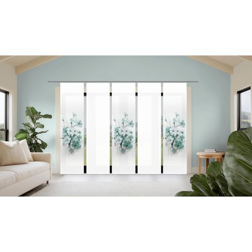 4056751542197 - Schiebegardine HOME WOHNIDEEN LOTUS mint B60cm H245cm Polyester Gardinen Schiebewand Seidenoptik SET Digitaldruck 4056751542197 - Schiebegardine HOME WOHNIDEEN LOTUS mint B60cm H245cm Polyester Gardinen Schiebewand Seidenoptik SET Digitaldruck