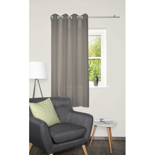 4056751525534 - Vorhang HOME BASICS BENOGA stein B135cm H175cm Polyester Gardinen Ösenschal Uni Dekostruktur