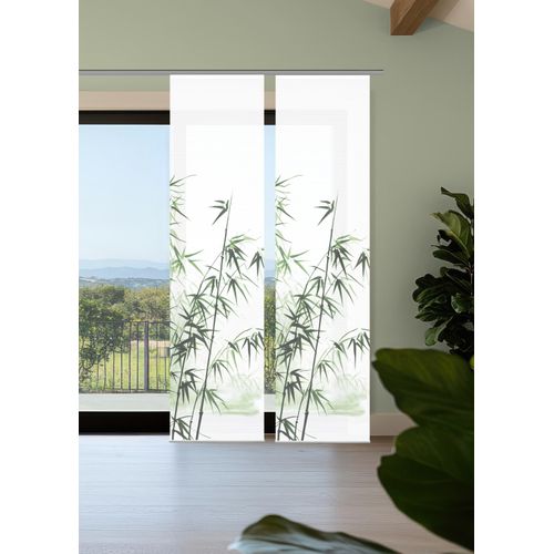 4056751541053 - Schiebegardine HOME IN GREEN RUFUS grün B60cm H245cm Polyester Gardinen Bambusoptik SET recycelt Digitaldruck 4056751541053 - Schiebegardine HOME IN GREEN RUFUS grün B60cm H245cm Polyester Gardinen Bambusoptik SET recycelt Digitaldruck