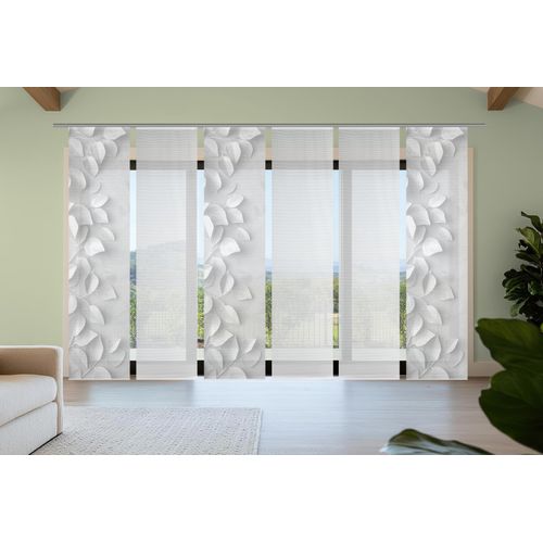 4056751541985 - Schiebegardine VISION S RIXA grau B60cm H260cm Polyester Gardinen SchiebevorhangBambusoptikDigitaldruckSET