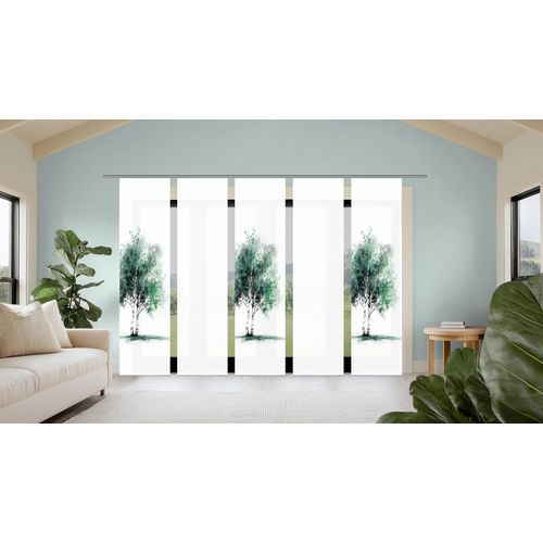 4056751542449 - Schiebegardine HOME WOHNIDEEN TREE grün B60cm H245cm Polyester Gardinen Schiebewand Seidenoptik SET Digitaldruck 4056751542449 - Schiebegardine HOME WOHNIDEEN TREE grün B60cm H245cm Polyester Gardinen Schiebewand Seidenoptik SET Digitaldruck