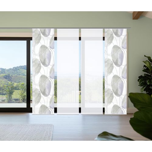 4056751541015 - Schiebegardine HOME IN GREEN ELLRIK lila (flieder) B60cm H245cm Polyester Gardinen Bambusoptik SET recycelt Digitaldruck