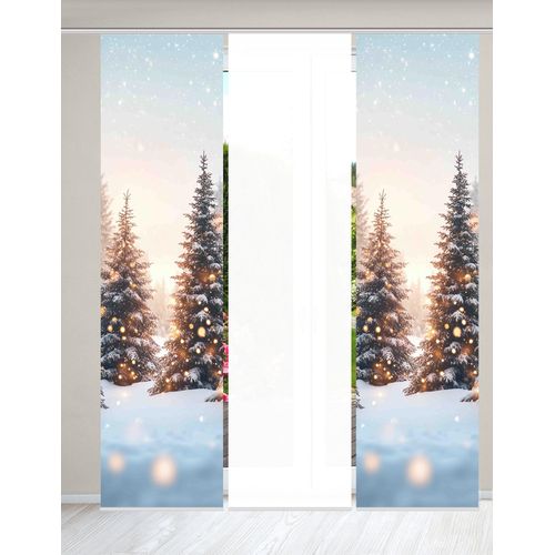 4056751548250 - Schiebegardine HOME WOHNIDEEN SCHNEETANNEN beige (natur) B60cm H245cm Polyester Gardinen SET Schiebewand Dekostoff Digitaldruck 4056751548250 - Schiebegardine HOME WOHNIDEEN SCHNEETANNEN beige (natur) B60cm H245cm Polyester Gardinen SET Schiebewand Dekostoff Digitaldruck