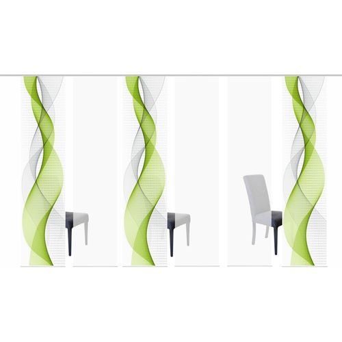 4056751343756 - Schiebegardine HOME WOHNIDEEN OPALIA 6ER SET Gr 1 grün (apfelgrün) B60cm H245cm Microfaser Polyester Gardinen HxB 245x60