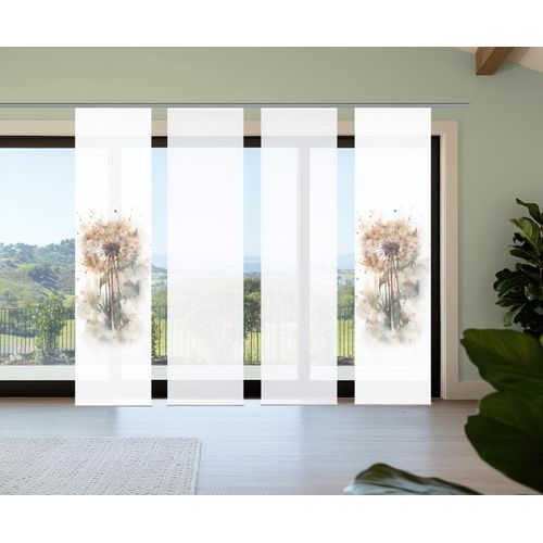 4056751541312 - Schiebegardine HOME IN GREEN AMARANDE beige (natur) B60cm H245cm Polyester Gardinen Bambusoptik SET recycelt Digitaldruck