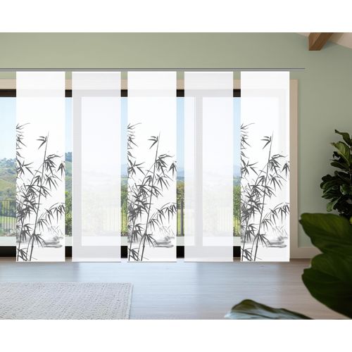 4056751541107 - Schiebegardine HOME IN GREEN RUFUS grau B60cm H245cm Polyester Gardinen Bambusoptik SET recycelt Digitaldruck 4056751541107 - Schiebegardine HOME IN GREEN RUFUS grau B60cm H245cm Polyester Gardinen Bambusoptik SET recycelt Digitaldruck