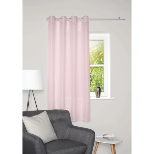 4056751518635 - Vorhang HOME BASICS BENOGA rosa B135cm H175cm Polyester Gardinen Ösenschal Uni Dekostruktur
