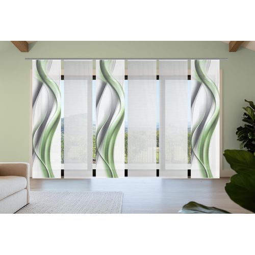 4056751541664 - Schiebegardine VISION S CARA grün B60cm H260cm Polyester Gardinen SchiebevorhangBambusoptikDigitaldruckSET