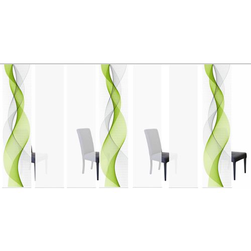 4056751343800 - Schiebegardine HOME WOHNIDEEN OPALIA 7ER SET Gr 1 grün (apfelgrün) B60cm H245cm Microfaser Polyester Gardinen HxB 245x60