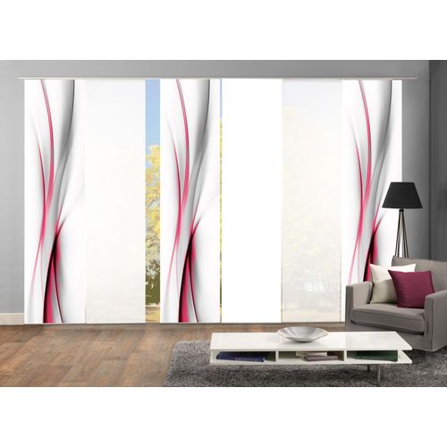 4056751138871 - Schiebegardine HOME WOHNIDEEN UFA Gardinen rot Fertiggardine Flächenvorhang Gardine Plissee Sonnenschutz-Plissee Übergardine Vorhang nach Räumen HxB 245x60 inkl Befestigungszubehör