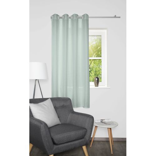 4056751518611 - Vorhang HOME BASICS BENOGA mint B135cm H175cm Polyester Gardinen Ösenschal Uni Dekostruktur